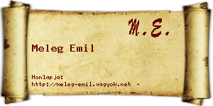 Meleg Emil névjegykártya