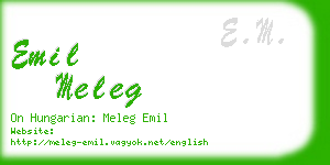 emil meleg business card